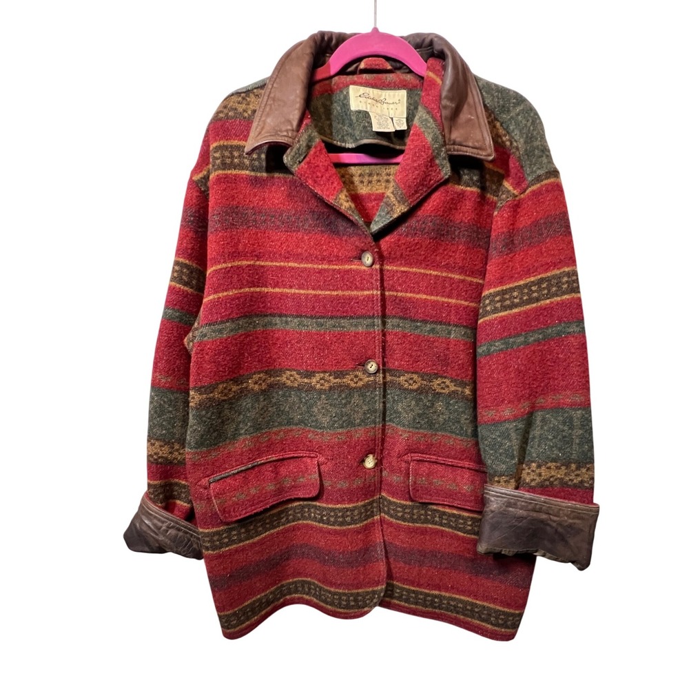 Eddie Bauer Red and Green Striped Jacket